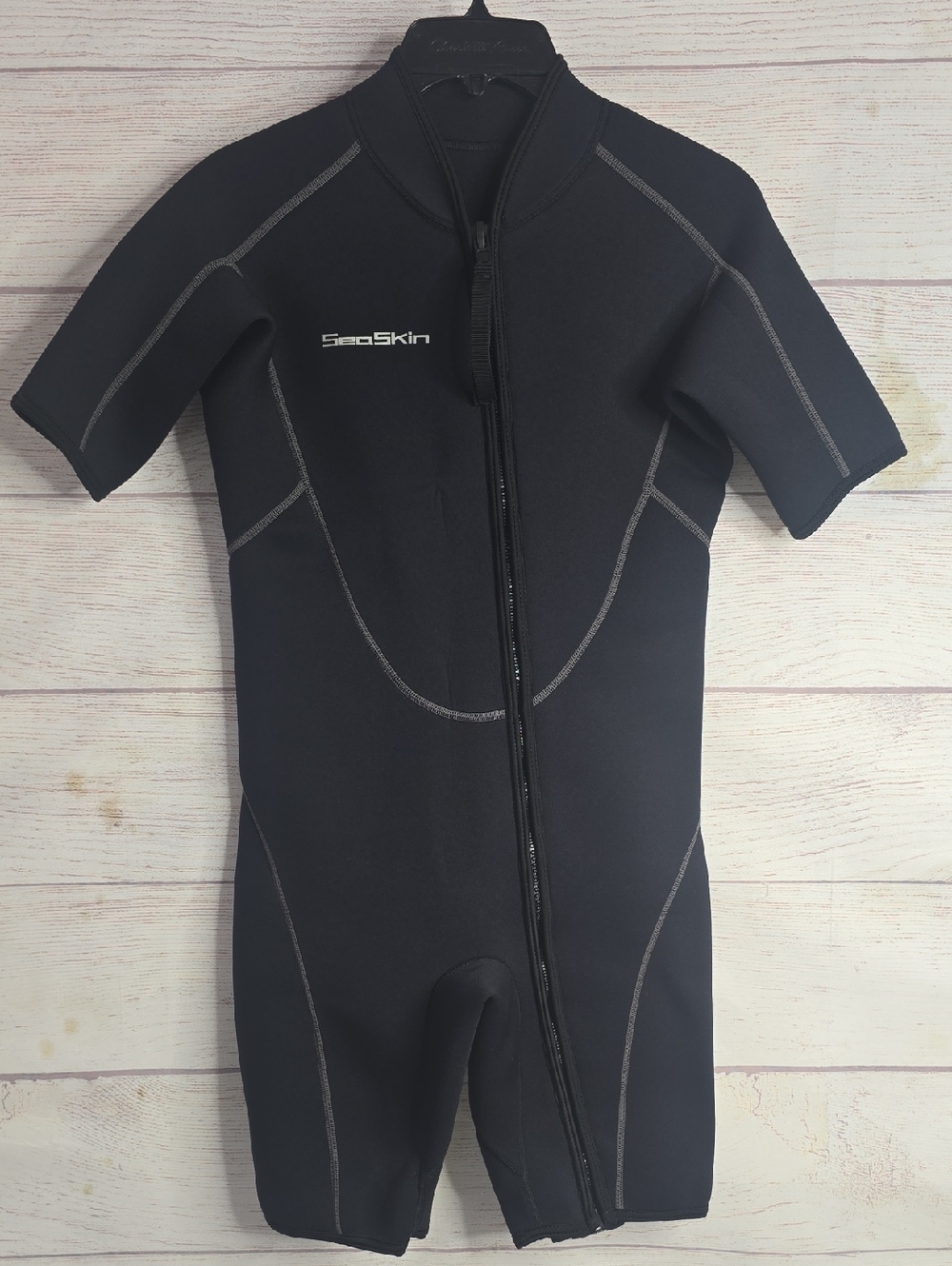 SeaSkin Short Sleeve Neoprene One-Piece Wetsuit - Black Sz Small